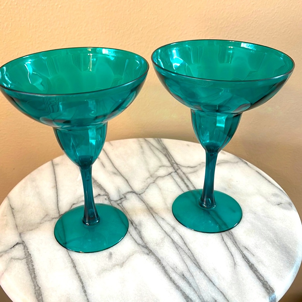 Plastic extra large green margarita stems!!  Fun for outdoor!!